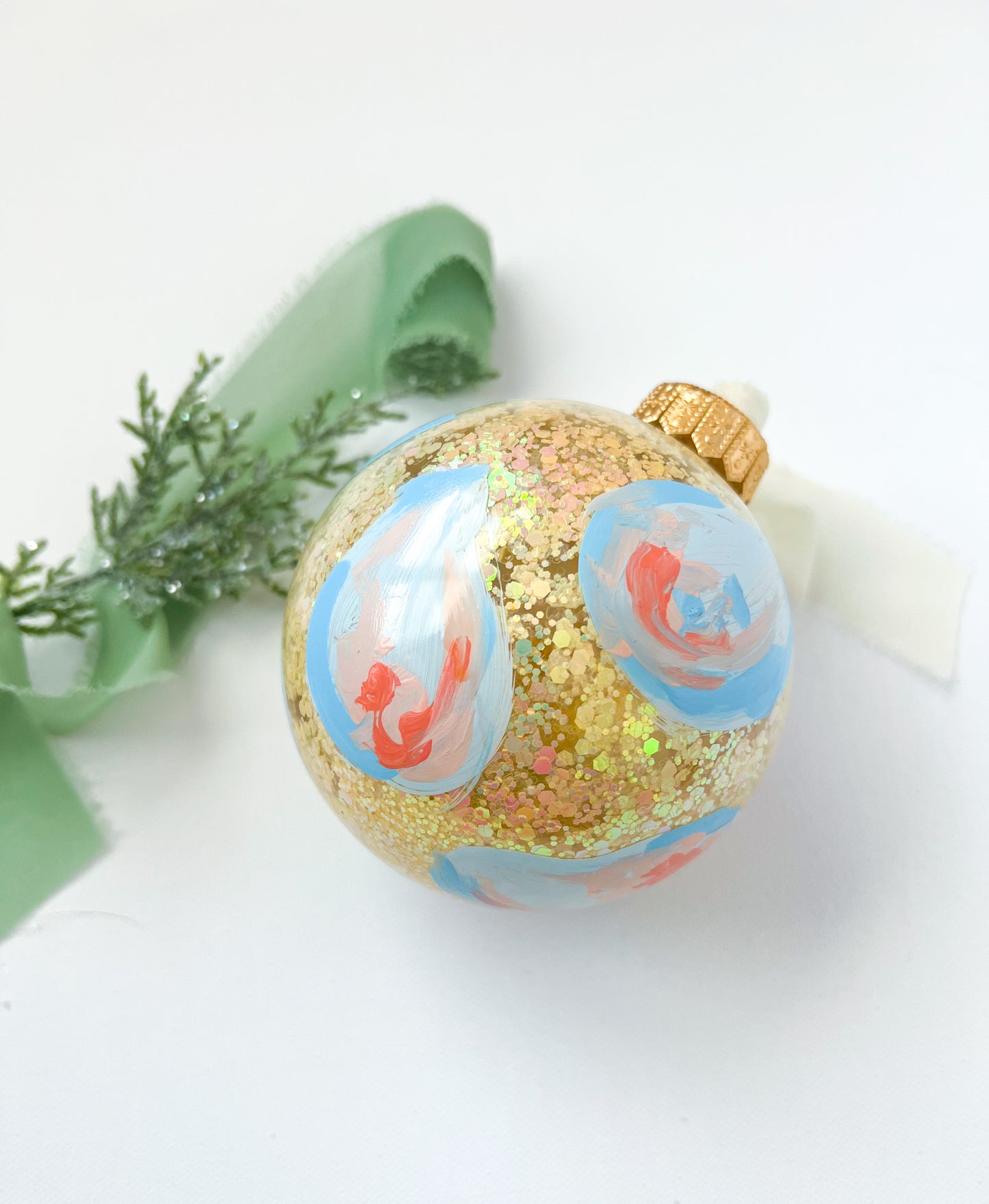 Large Sparkle Oyster Ornament #1