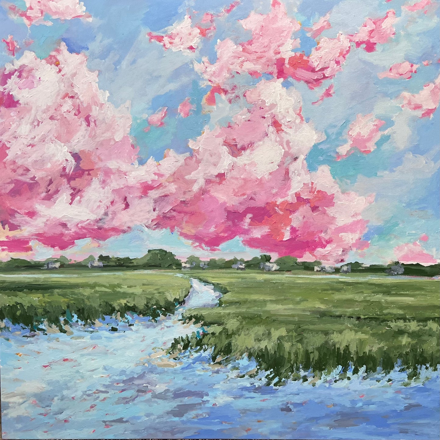 Pink Marsh View Print