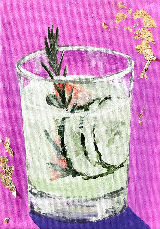 Cucumber Grapefruit Gin Fizz 5x7”